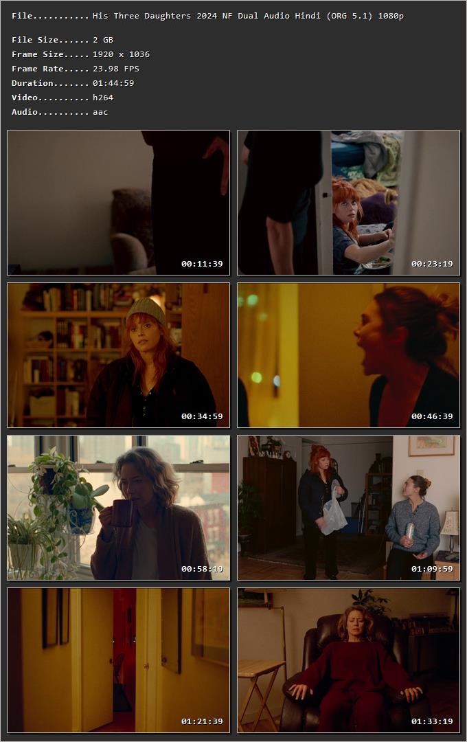 His Three Daughters 2024 Hindi (ORG 5.1) Dual Audio HDRip 1080p – 720p – 480p